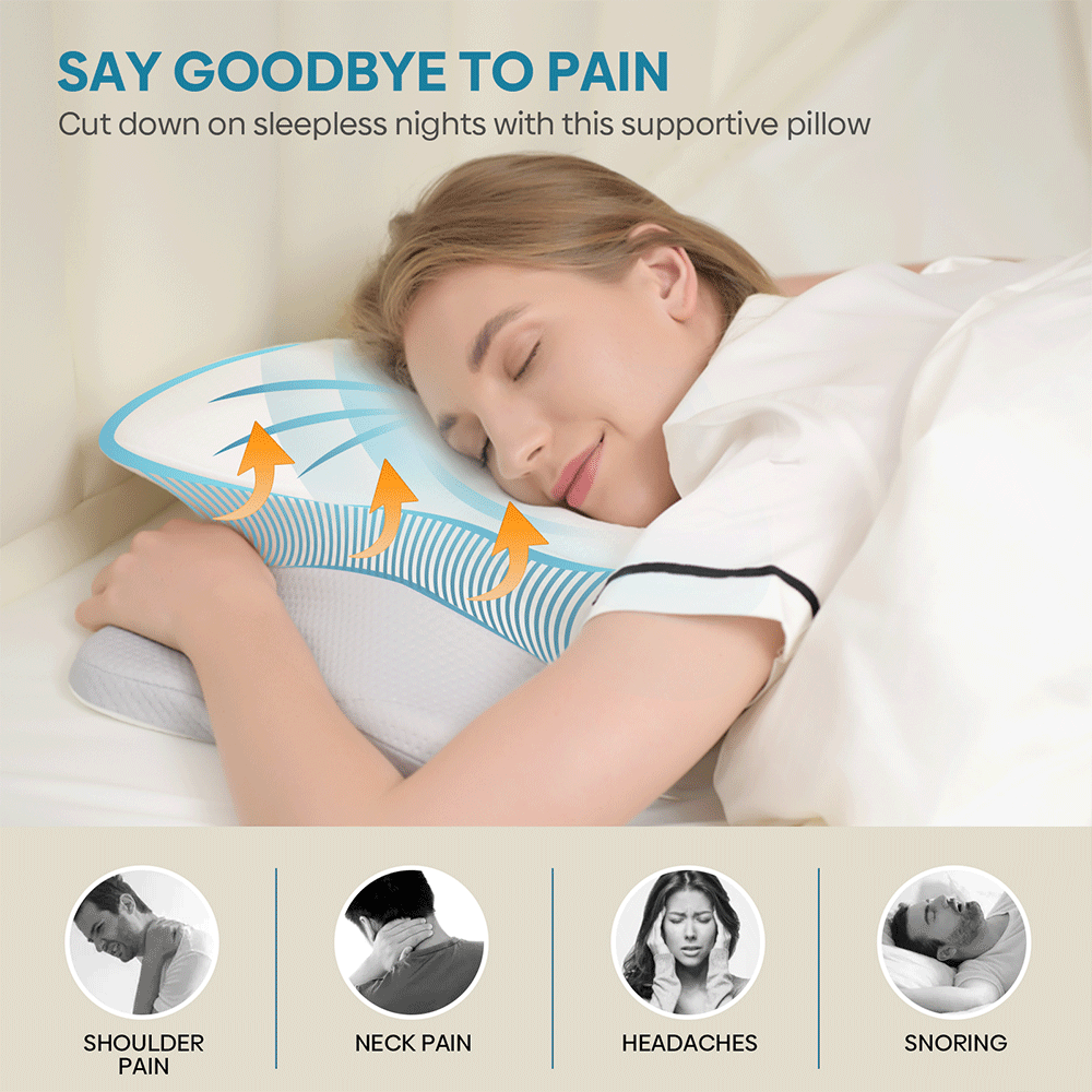Contour Memory Foam Pillow For Neck Pain Pulatree