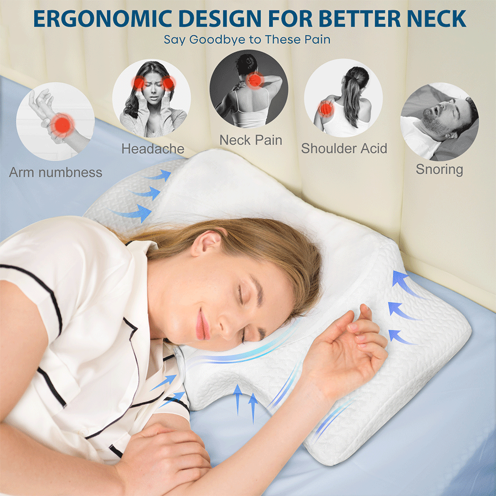 Neck Relief Ergonomic Pillow For Neck Pain Pulatree