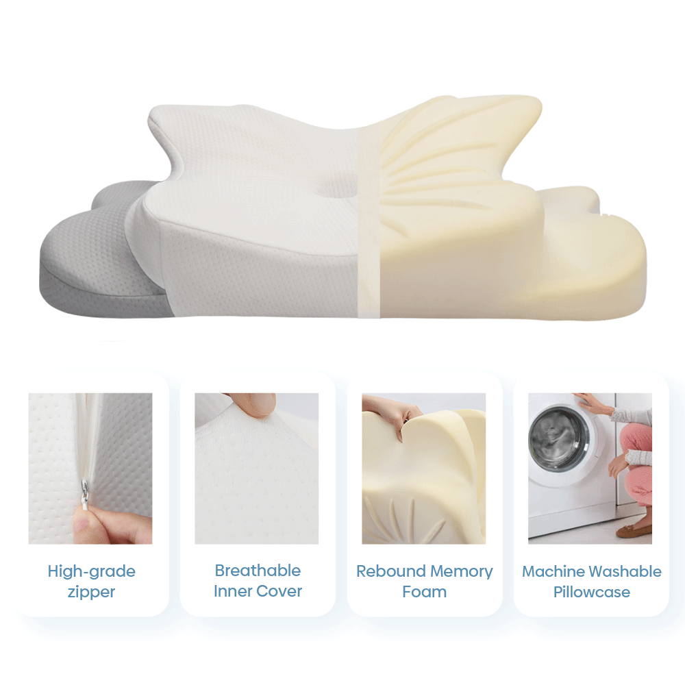 Contour Memory Foam Pillow For Neck Pain Pulatree